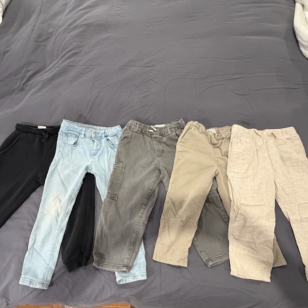 Zara + H&M Boys Pants Bundle Size 4/5 – Jeans, Linen, Chinos & Sweatpants